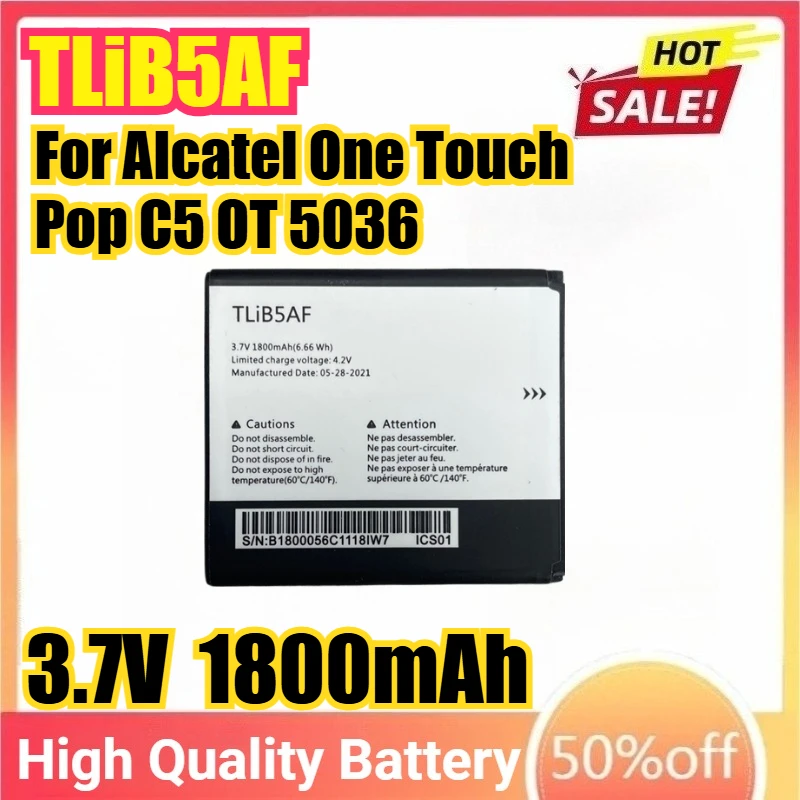 

TLiB5AF Battery For Alcatel One Touch Pop C5 OT 5036 5036D 5037 5037D Capacity Mobile Phone Batteries Bateria