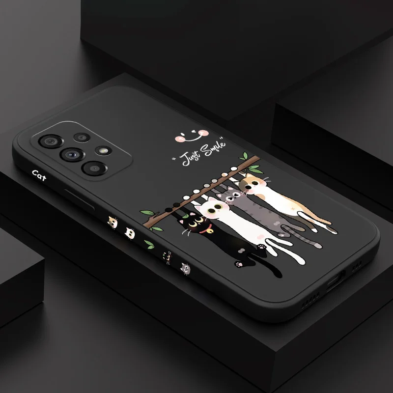 

Hanging Cat Phone Case For Samsung Galaxy A73 A53 A33 A23 A13 A03 A72 A52 A52S A32 A22 A12 A71 A51 A31 A21S 4G 5G Cover