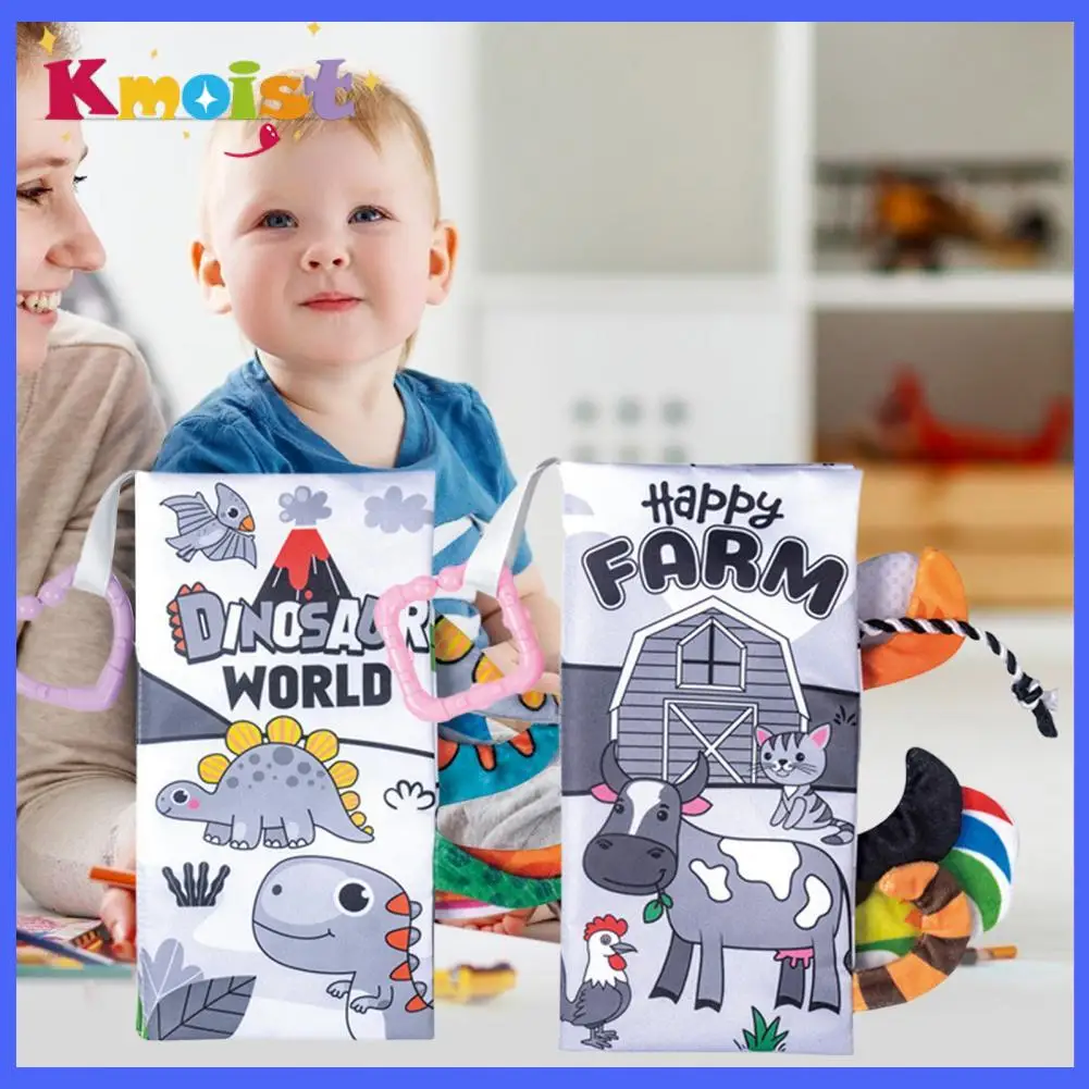 Baby Washable Tail Cloth Book Early Learning Toy Puzzle genitore-figlio Interactive Sound Paper4 pagine 8 Animal Book non può strappare