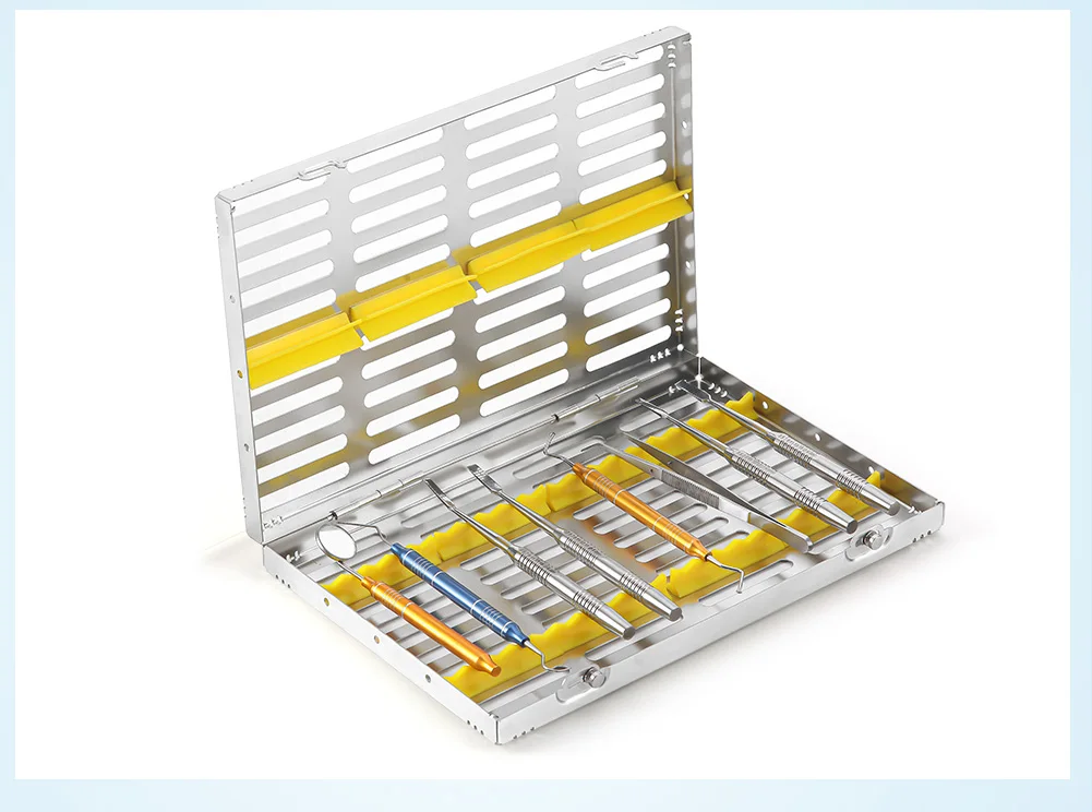 AZDENT Dental Sterilisation Rack Kassette 5/7/10/20 Gitter Datei Bohrer Desinfektion Tablett Chirurgische Sterilisation Box Abnehmbare – Detail 10