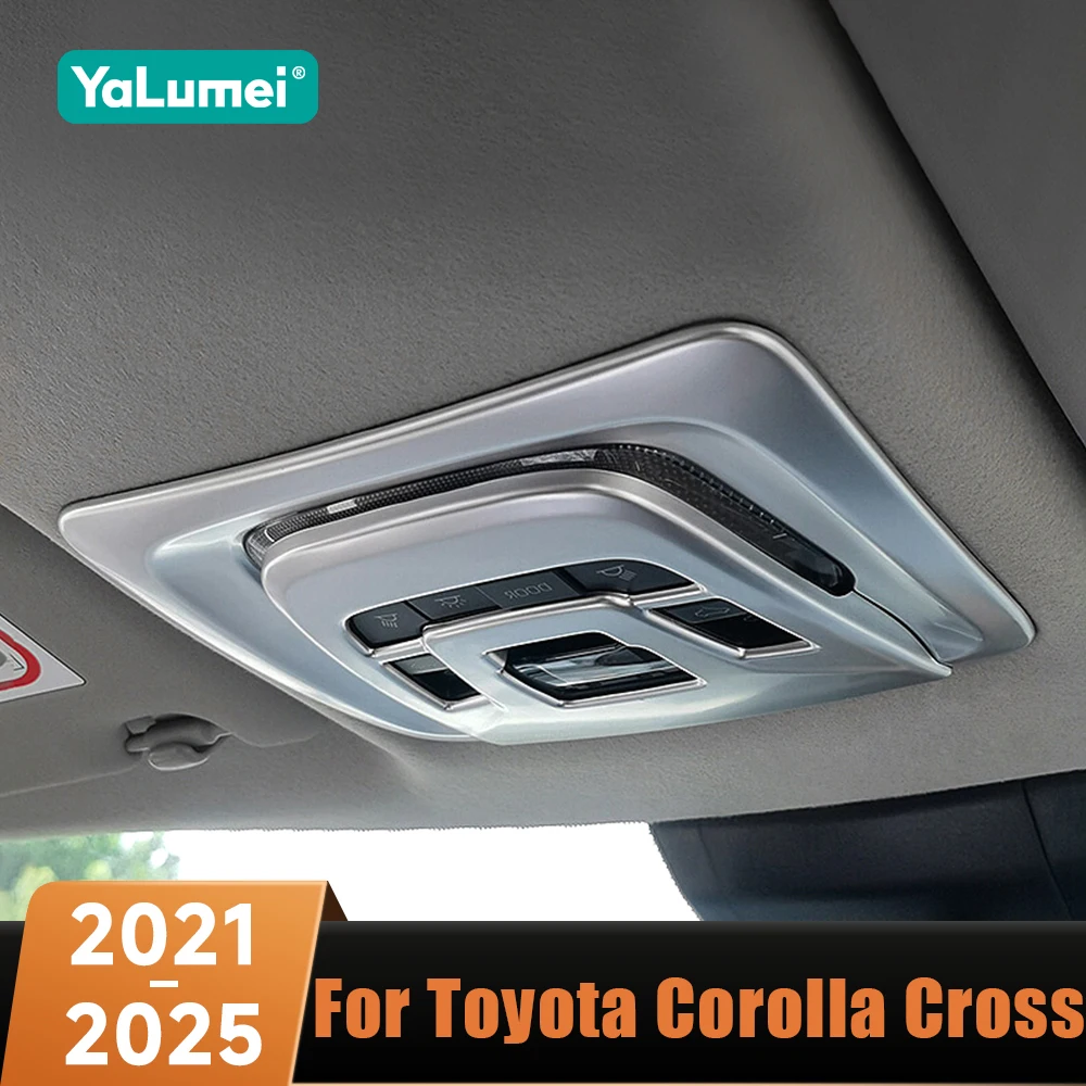 Carbon Faser Auto Vorne Lesen Licht Panel Rahmen Trim Aufkleber ABS Für Toyota Corolla Kreuz XG10 2021 2022 2023 2024 2025 Hybrid
