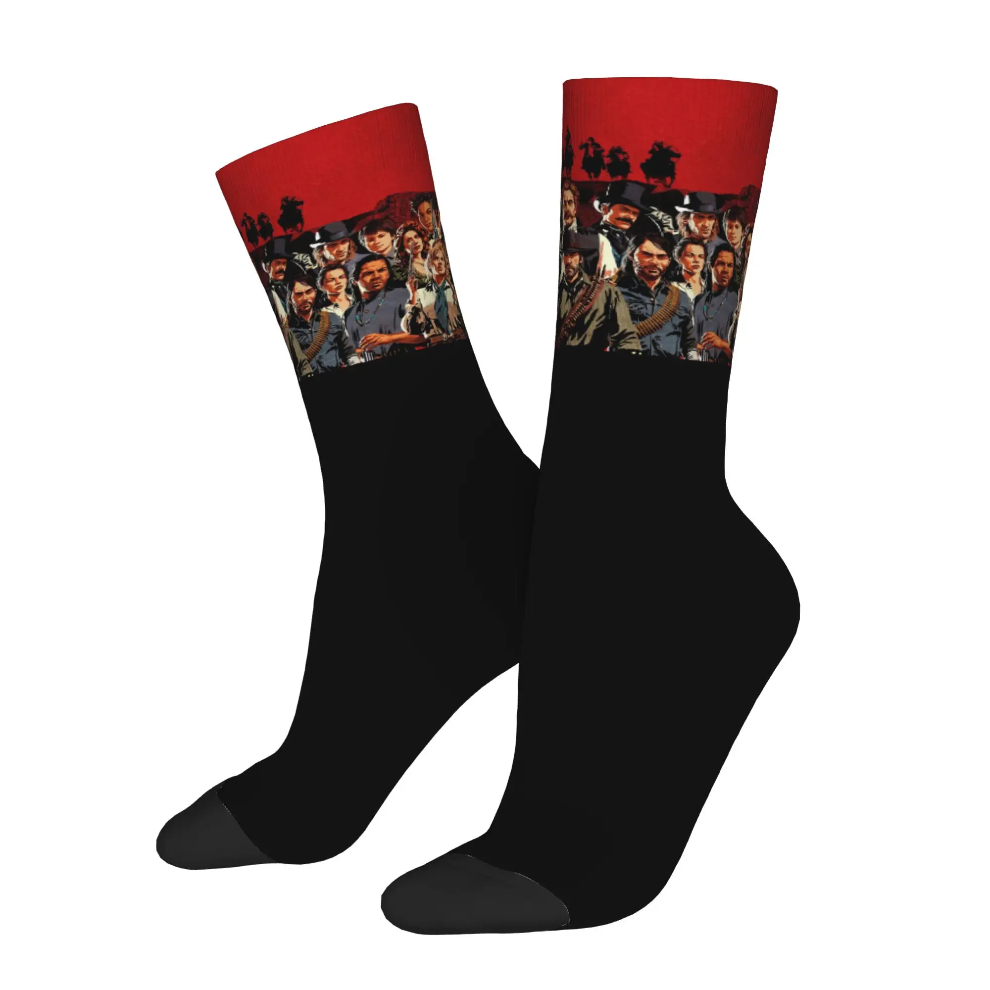 Cool Red Dead Redemption Basketball Socks John Jack Arthur Polyester Long Socks for Women Men Sweat Absorbing