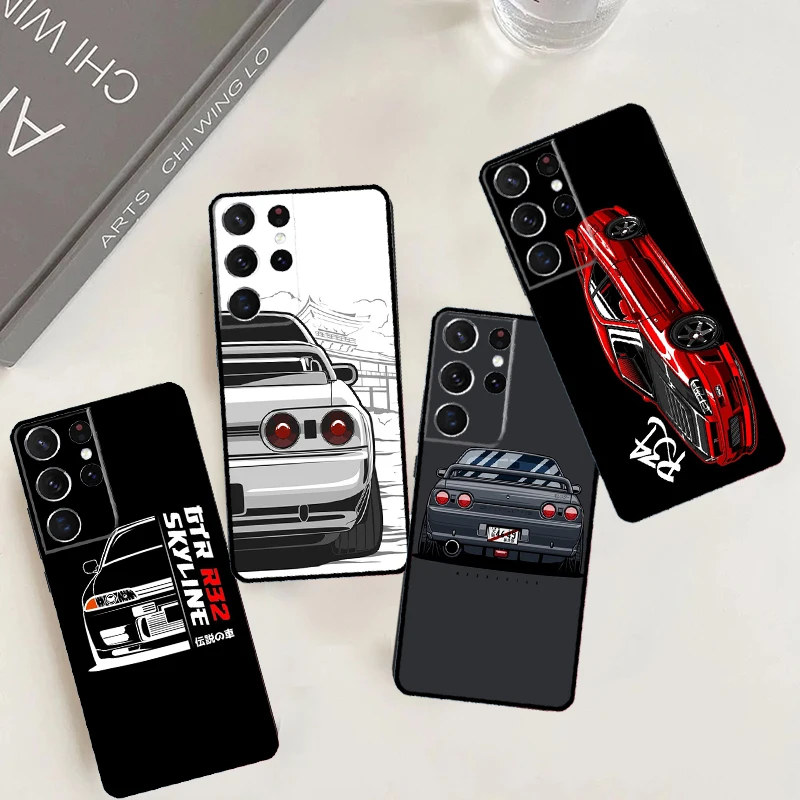 Skyline Gtr R32 Funda For Samsung Galaxy S24 S23 S22 Ultra Plus S20 S21 FE S8 S9 S10 Note 10 20 Ultra Case