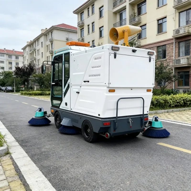 Battery Powered Ride On Floor Sweeper With Heavy Duty Drive Tires For Excellent Traction On Wet Floors Cleaning Machine