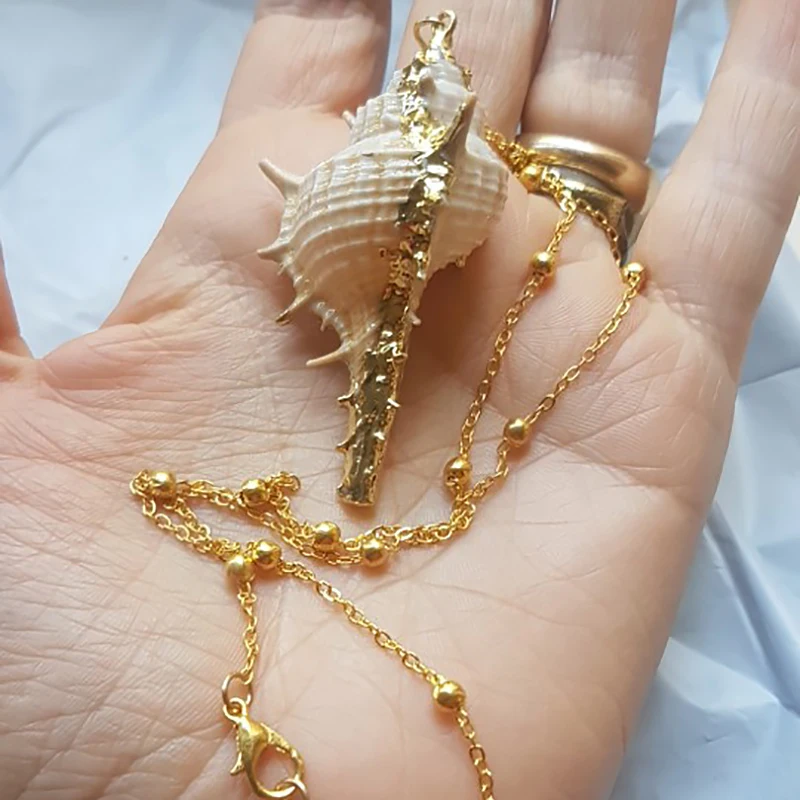 Bohemian Style Natural Conch Necklaces Summer Beach Holiday Jewelry Chain Choker Shell Pendant Charms Necklace For Women Girls