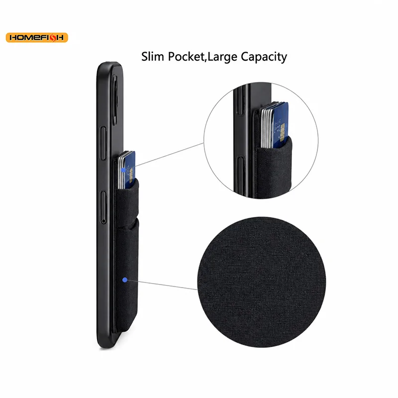 Modischer Elastischer Handy-Kartenhalter, Selbstklebende Aufklebertasche für Mobiltelefon, Kreditkarten, Ausweise und Bargeld – Detail 2