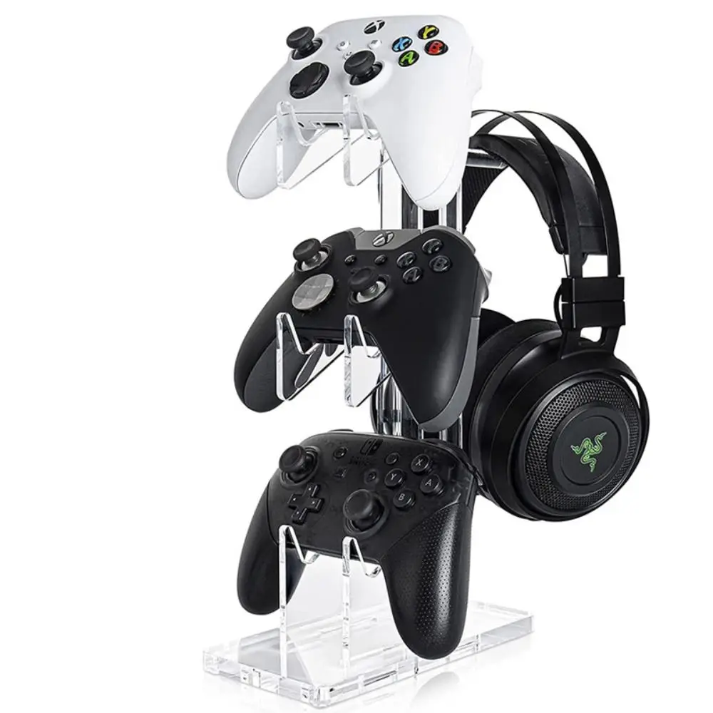 

Durable Acrylic 3-Layer Controller Holder Black Transparent Game Handle Display Stand Universal Stability Computer Room