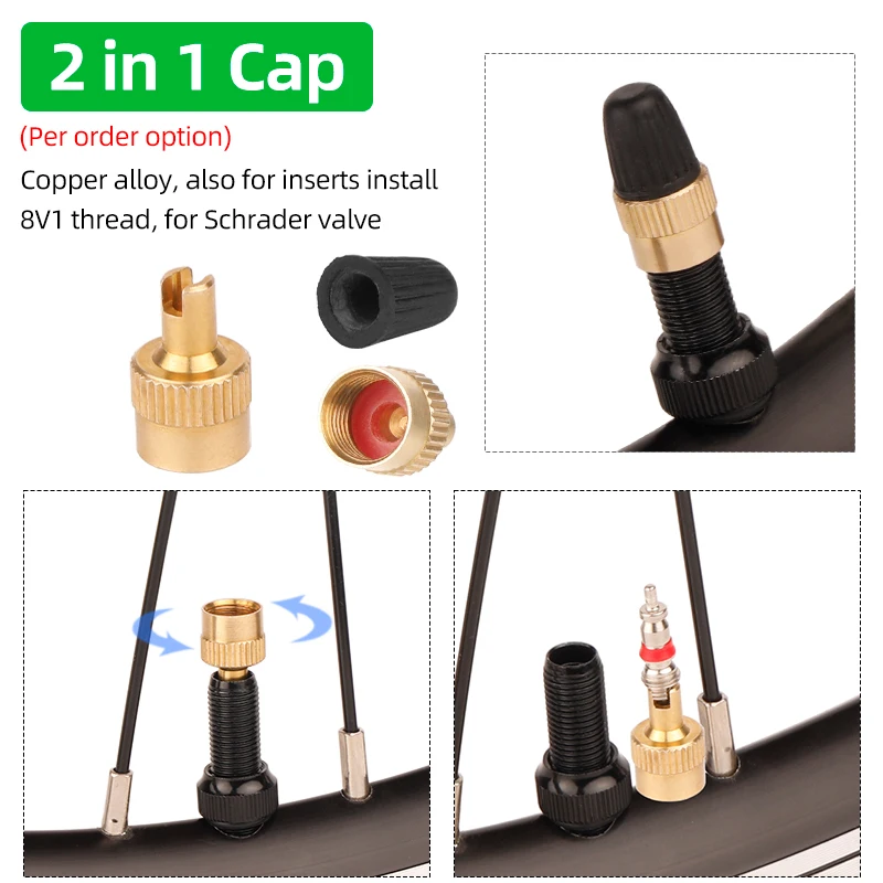 10pcs 5V1 threaded AV Schrader Valve Core Balance Bike Scooter Bicycle Flat Bottom Nozzle Replacement Removal Tool Optional view 4