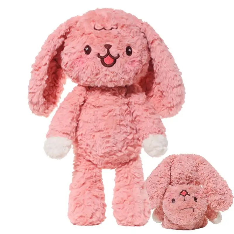 Bunny Plush Reversible Rabbit Plush Toy With Long Ears Soft Collectible Changeable Cartoon Toy Dolls For Lovers Friends