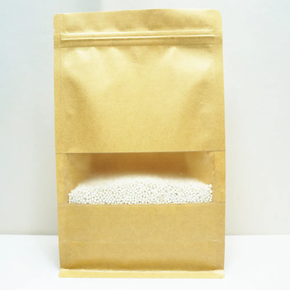 100 Stück Braune Standbeutel aus Kraftpapier mit Reißverschluss und Mattem Klarsichtfenster, Selbstversiegelnde Wiederverschließbare Beutel für Aufbewahrung und Verpackung – Detail 14