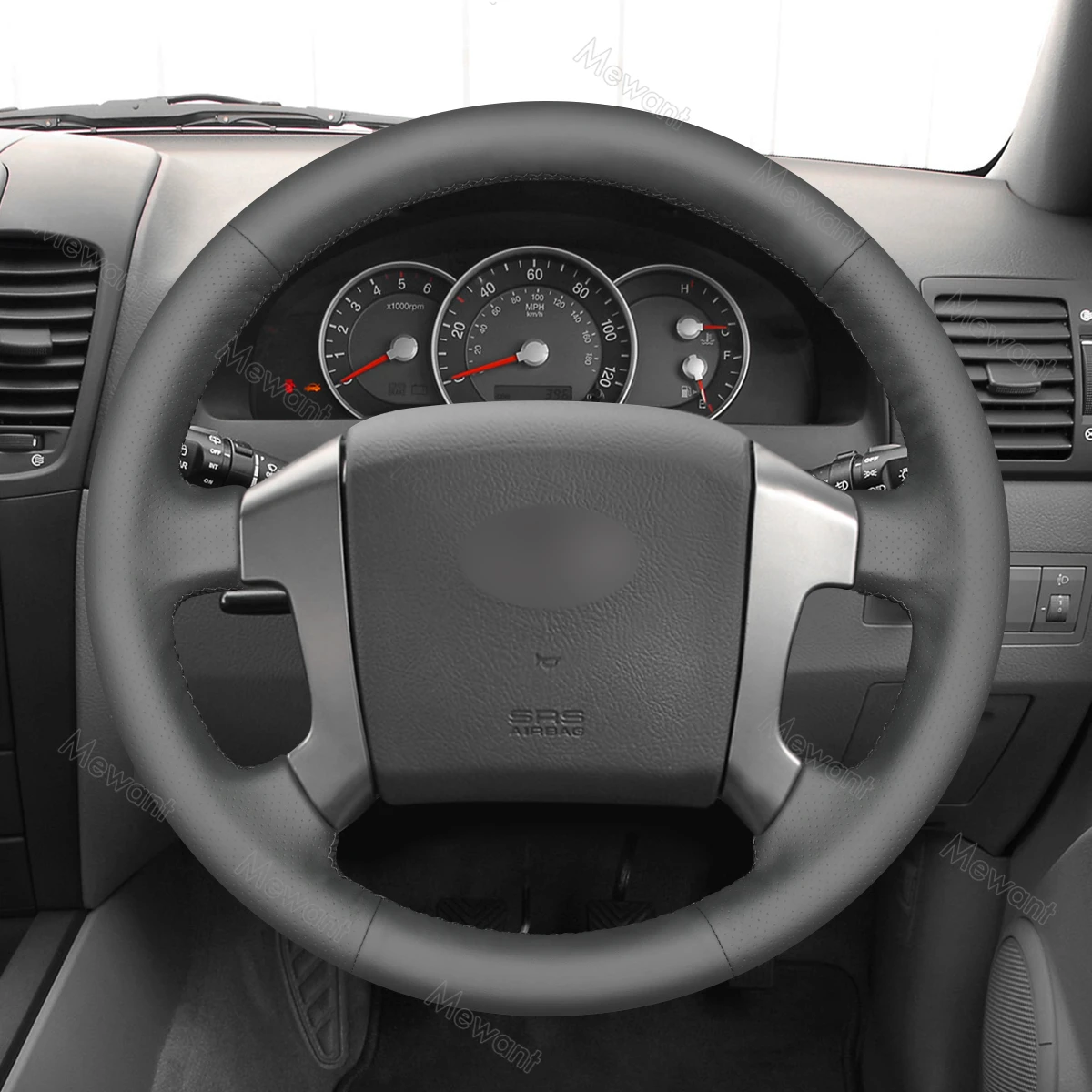 MEWANT Gray Artificial Leather Grey Steering Wheel Covers for Kia Sorento 2002 2003 2004 2005 2006 2007 2008 2009-2010