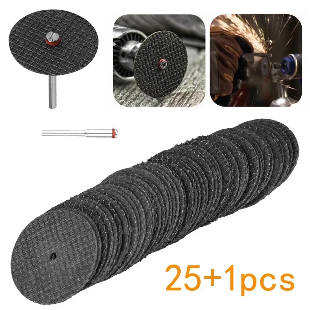 26pcs 32mm Cutting Disc With Mandrel Fiberglass Reinforced Cut Off Wheel Rotary Tool Discs Saw Blade Set