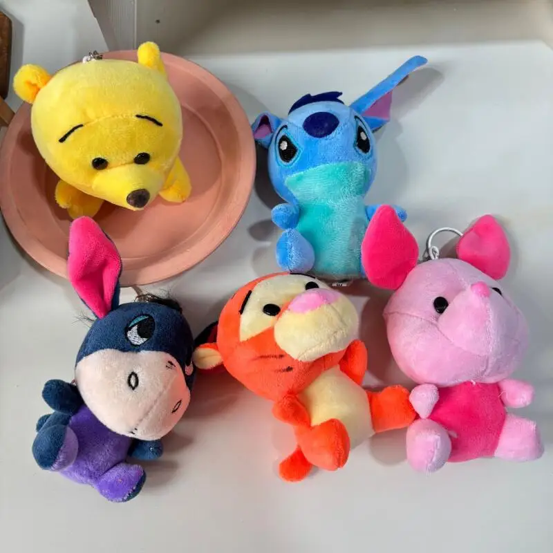 Llavero de peluche de tigre Eeyore de Disney Kawaii, colgante creativo de mochila de Piglet de dibujos animados, muñeco de peluche, regalo de cumpleaños, accesorio.