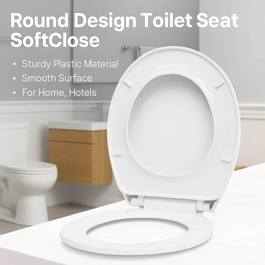 

Sturdy Plastic Toilet Lid, Universal Replacement Toilet Seat, Quick Install for Home Bathroom Use