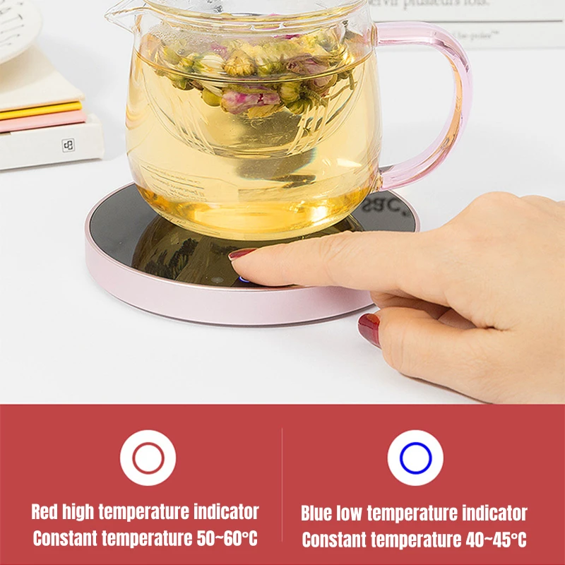 New Coffee Milk Mug Warmer Portable Heating Coaster Keep Tea Drinks Warm Auto-off Cup Heater for Home Office 2-gear Temperature