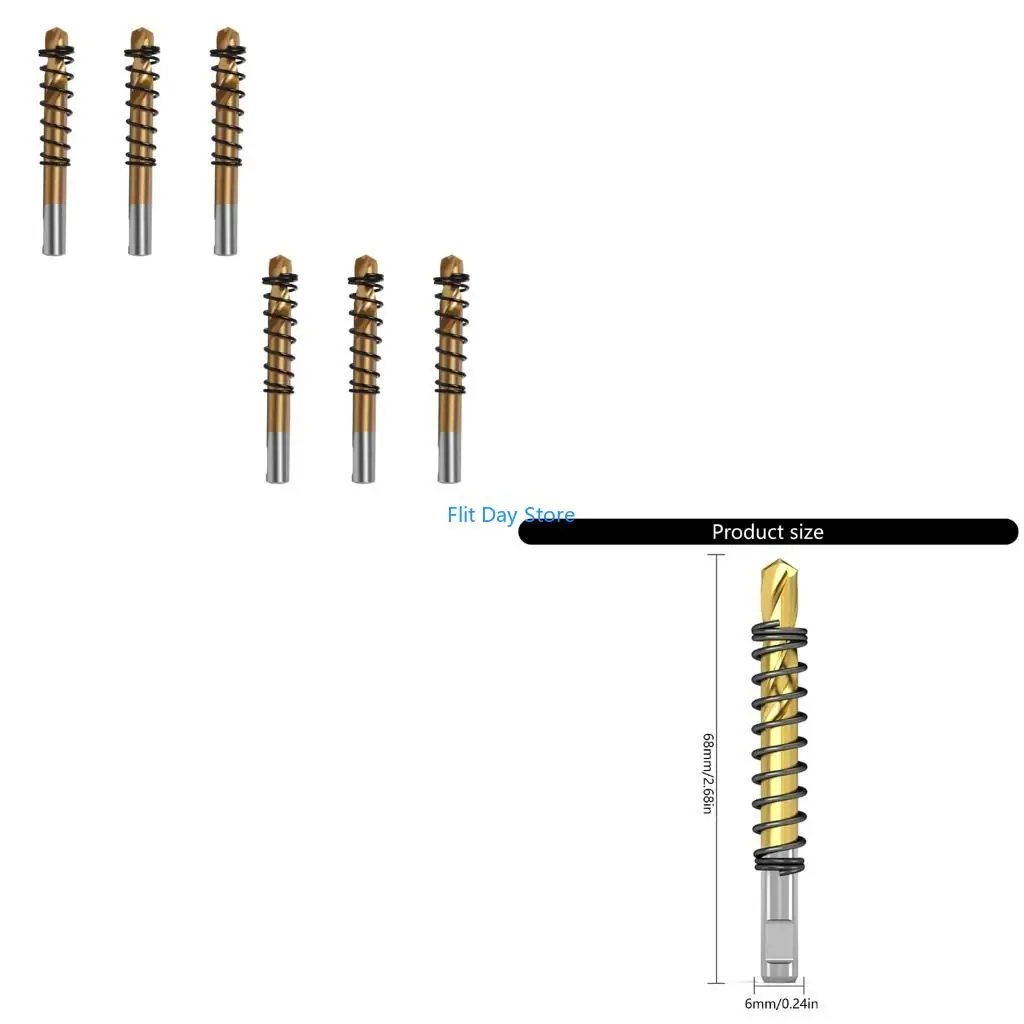 

F92C 6pcs Профессиональный пилотный дриль бит диаметром 6 мм для отверстия для распиливания металлической нержавеющей стали