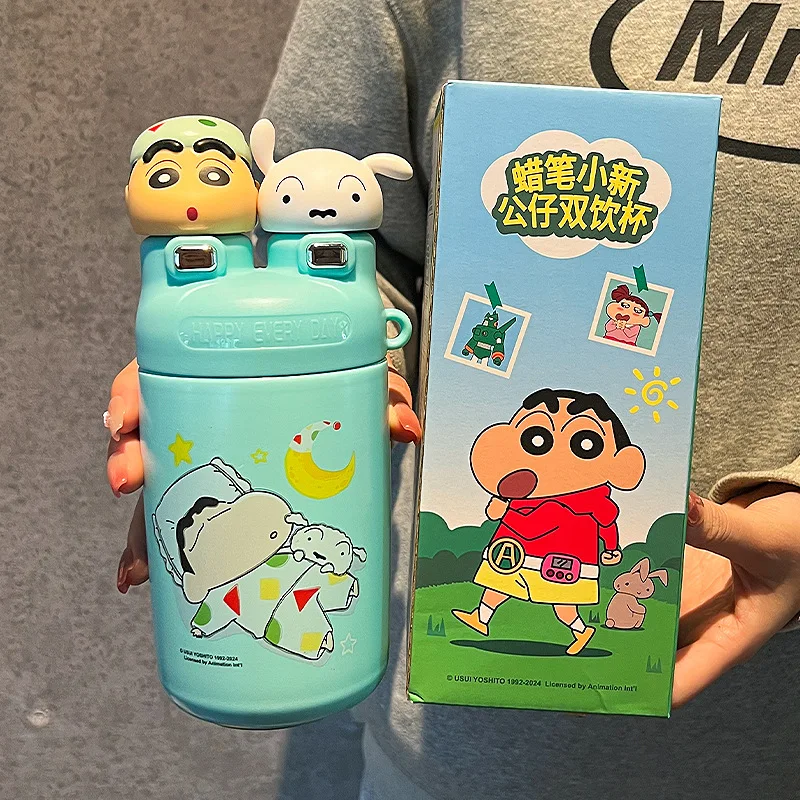 

Crayon Shin Chan Kawaii Straw Cup Water Cup 2024 New Shin Chan Cute Animation Thermos Doll Double Drinking Cup Birthday Gift