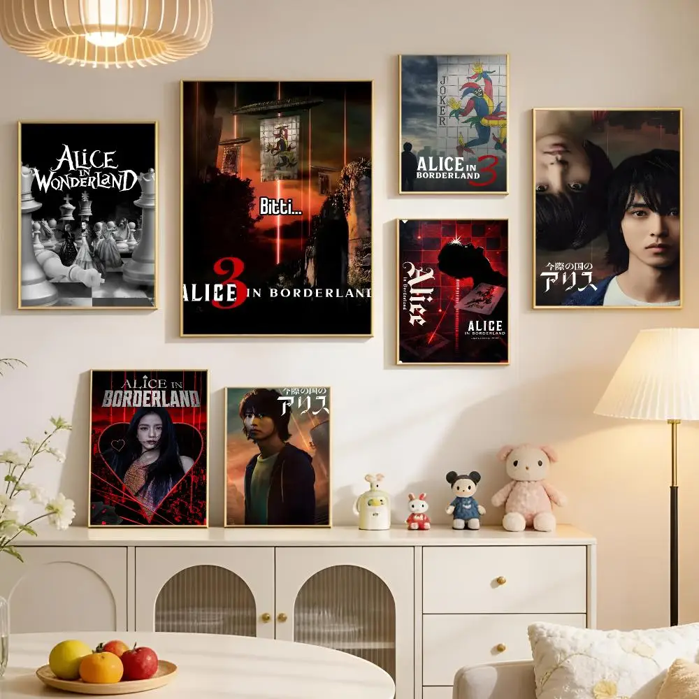Film Series Art Alice in Borderland Poster PP Self Adhesive Aesthetic Room Decor Bedroom Dorm Gaming Room Home Decoration Gift