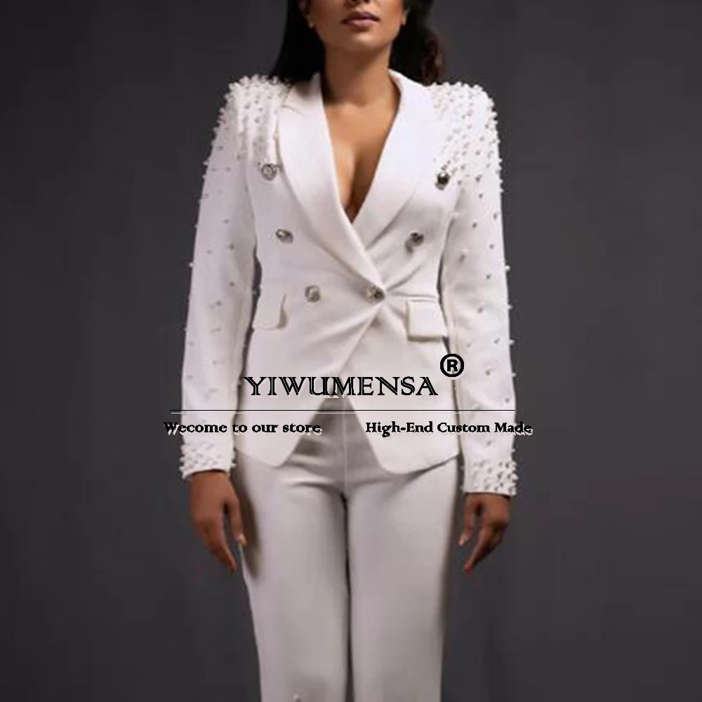 Luxury Women Pants Suits Slim Fit Formal Party Ladies Business Party Wear Tailor-made Bride's Mother Brithday Tuxedo For Wedding