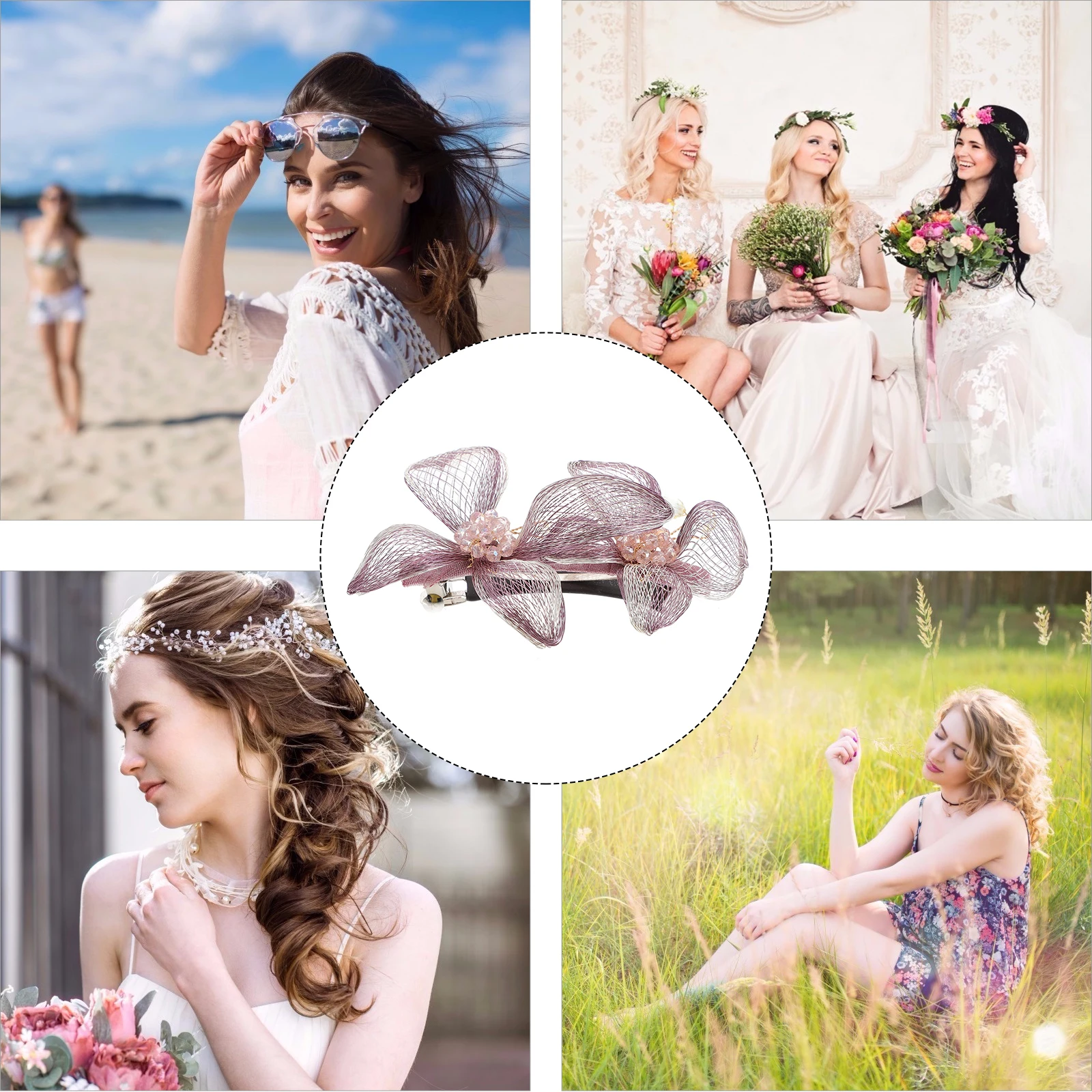 

Copper Wire Crystal Clips Vintage Spring Barrettes Elegant Daily Wedding Travel Party Hair Accessories Styling Tools