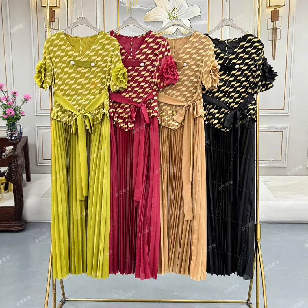 2025 Luxury Dresses for Women Elegant and Beautiful Gowns Miyake Pleated Dress Party Evening Prom Formal Female Fashion