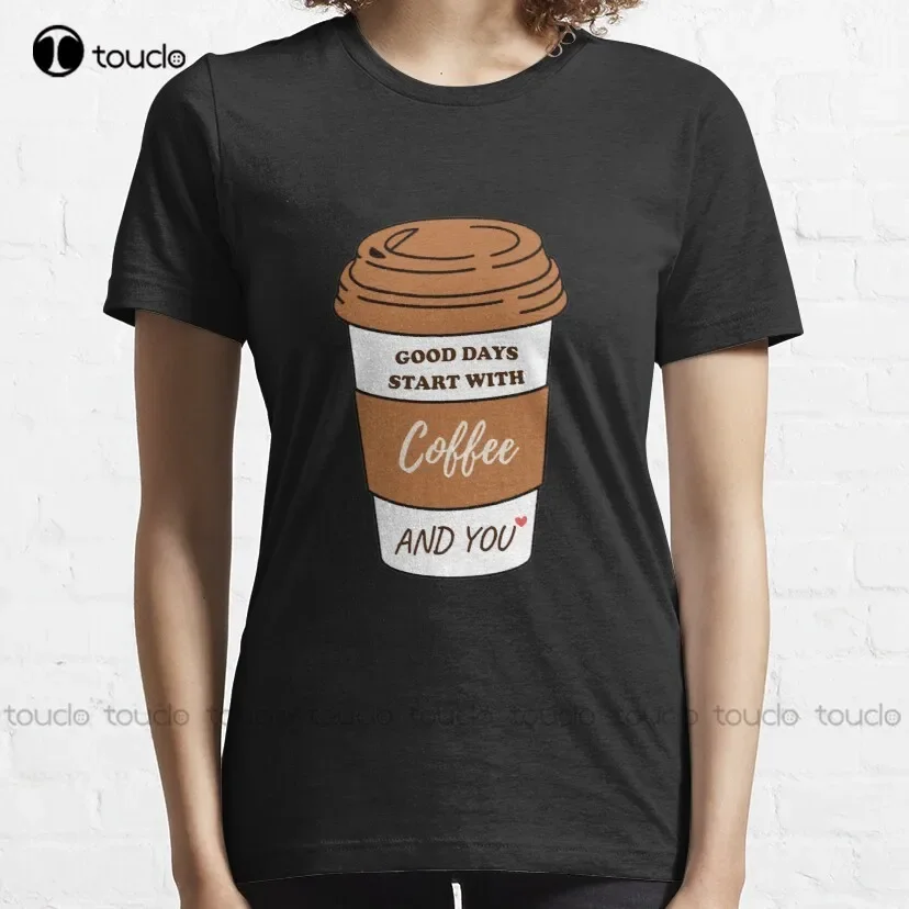 Cute Take It Away Coffee Designs Active T-Shirt Graphic Shirts Digital Printing Tee Shirt Outdoor Simple Vintag Casual T-Shirt