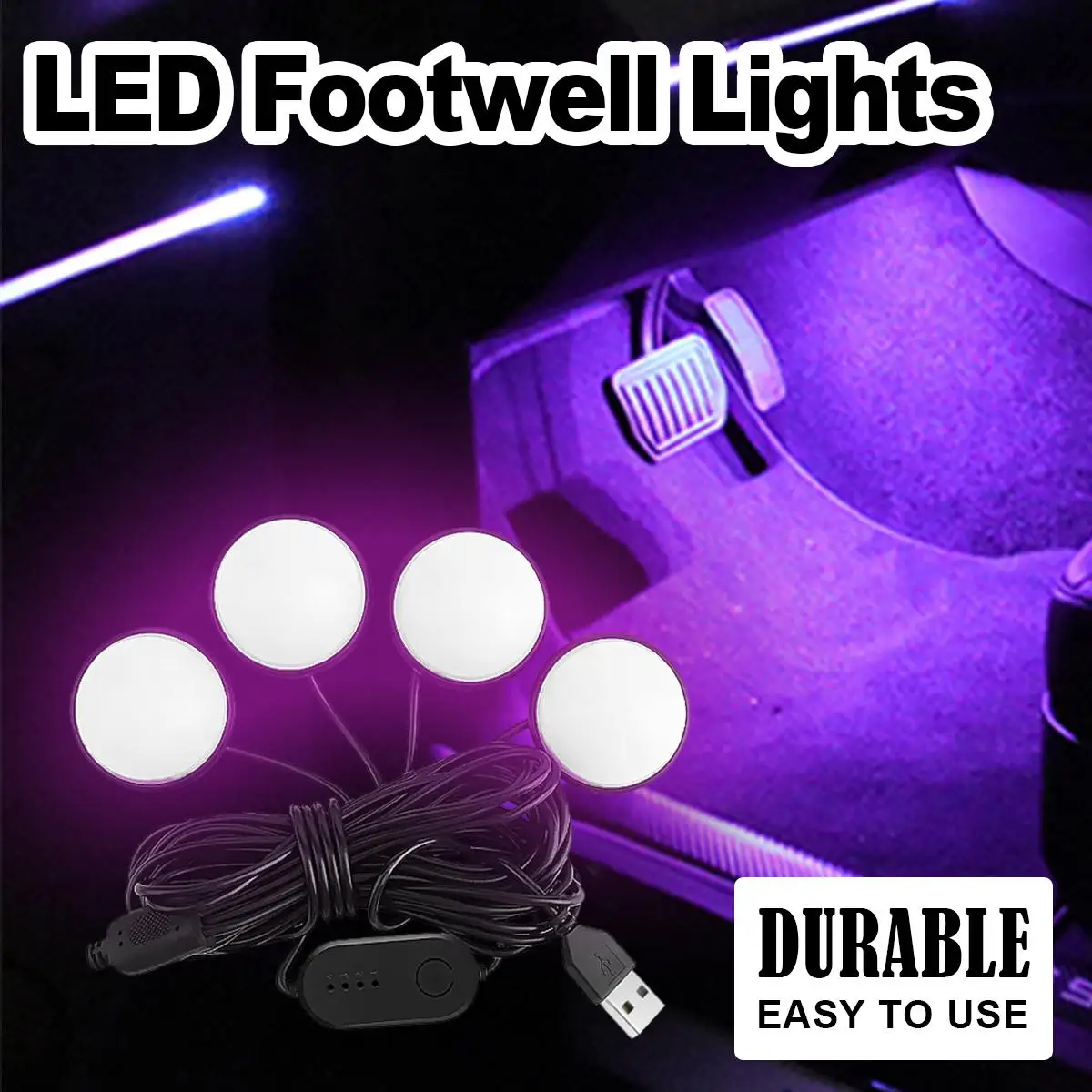 

Colorful Usb Led Car Foot Ambient Light Lamp Decoration Interior Decorative Accessories Backlight Kit Atmosphere Lamps Universal