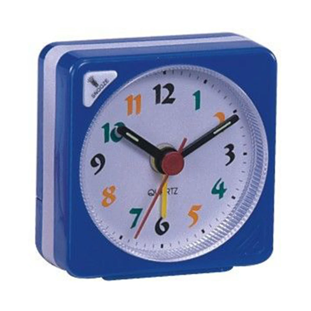 Alarm Clock Clock Travel Alarm Clock Yellow Plastic Red Shelf Silent Alarm Clock Square 5.7*2.9*5.6CM Blue Desk