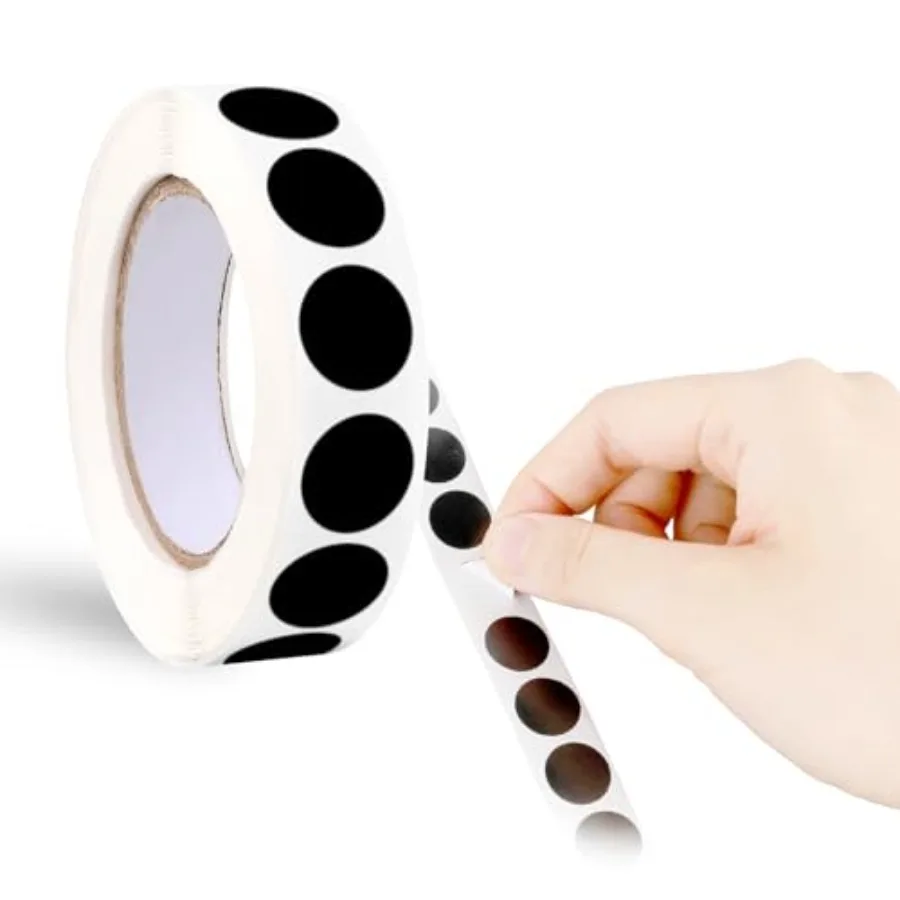 

0.5 Inch Black Round Stickers 1000 Pcs Black Dot Stickers Blank Circle Sticker Labels to Write On Writable Circle Dot Stickers