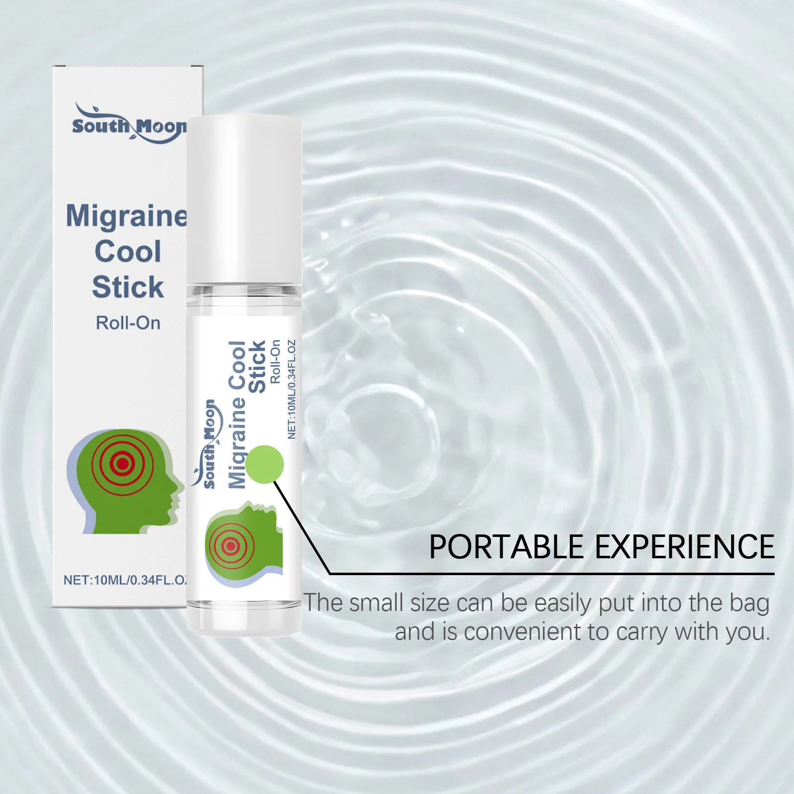 Headache Soothing Roller Relieve Nausea Vomiting Brain Nerve Relaxing Migraines Alleviate Dull Head Ache Convenient External Use