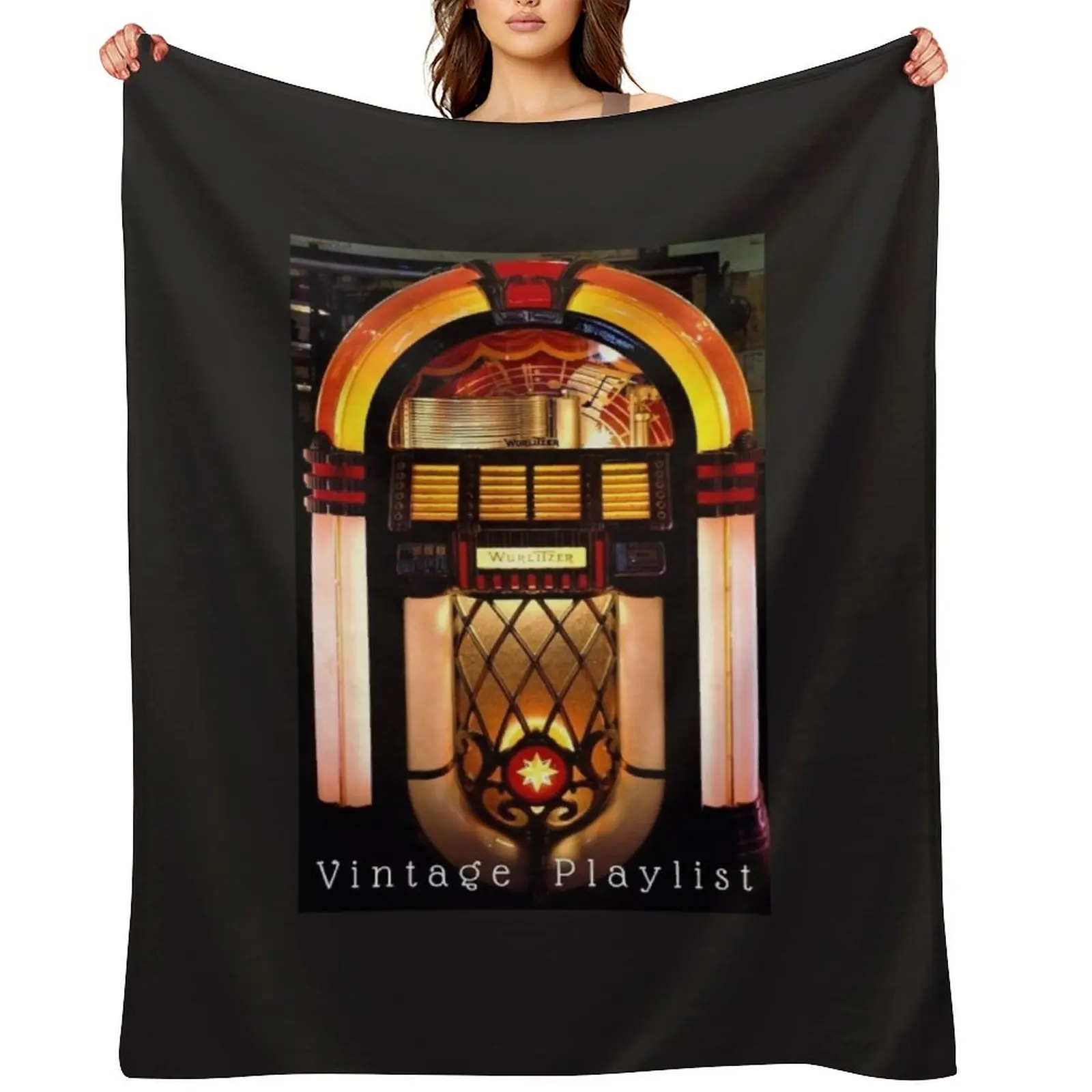 

Wurlitzer Jukebox, King of the Jukeboxes, Vintage Playlist Throw Blanket for winter Thins Luxury St Luxury Blankets