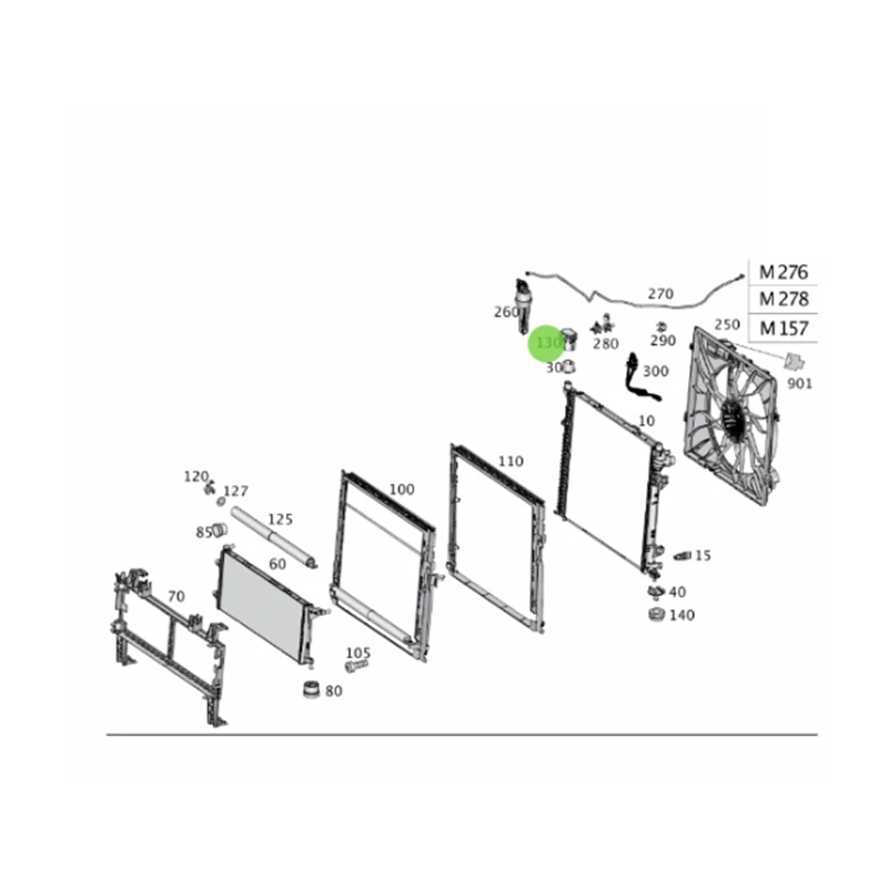 A0995040002 A2515040214 Ml Gl E 320 R320 Radiatorlager