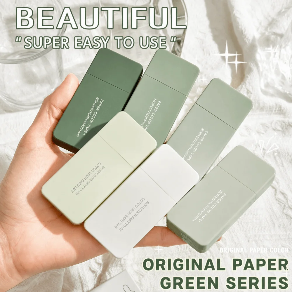 Original Paper Color Correction Tape Non-Tear Smooth Invisible Correction Tape Set Gradient Color White Out Tape