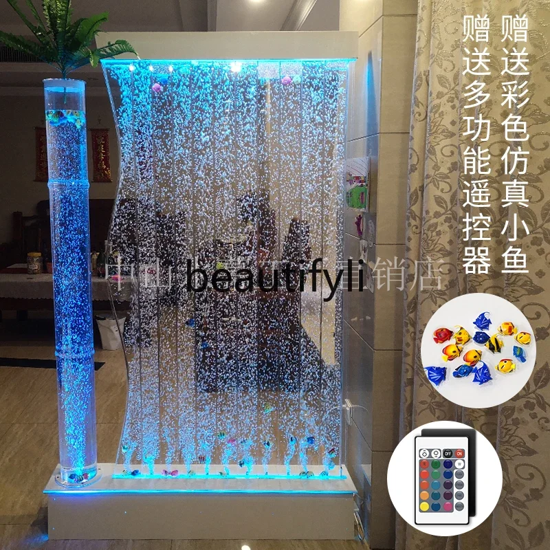 

LHY D5556 Customized acrylic bar screen partition luminous water curtain wall decoration indoor background wall