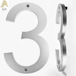 20cm Black Silver Floating House Numbers Outdoor Street Address Sign Plates 8 Inch Big Door Mailbox Yard Address Signs 0-9