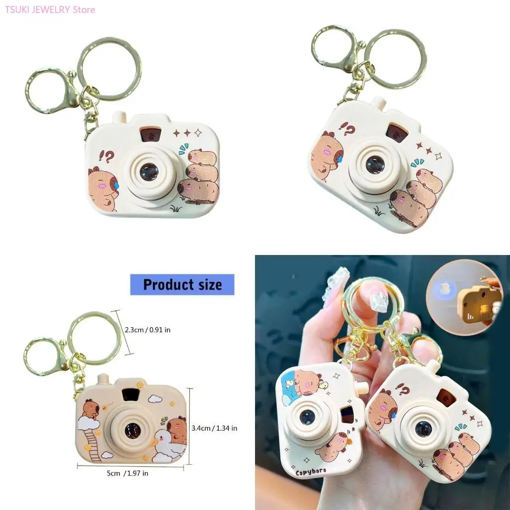 

62KE Creative Capybaras Projection Camera Keychain Pendant For Cute Accessory Lovers