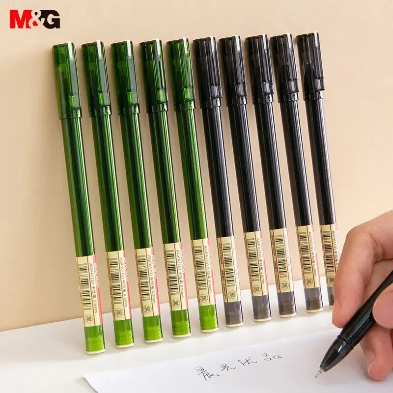 

M&G 12pcs Gel Pens 0.5mm Full Syringe Signature Pen Cap Off Gel Pens Premium Series Blue/Black