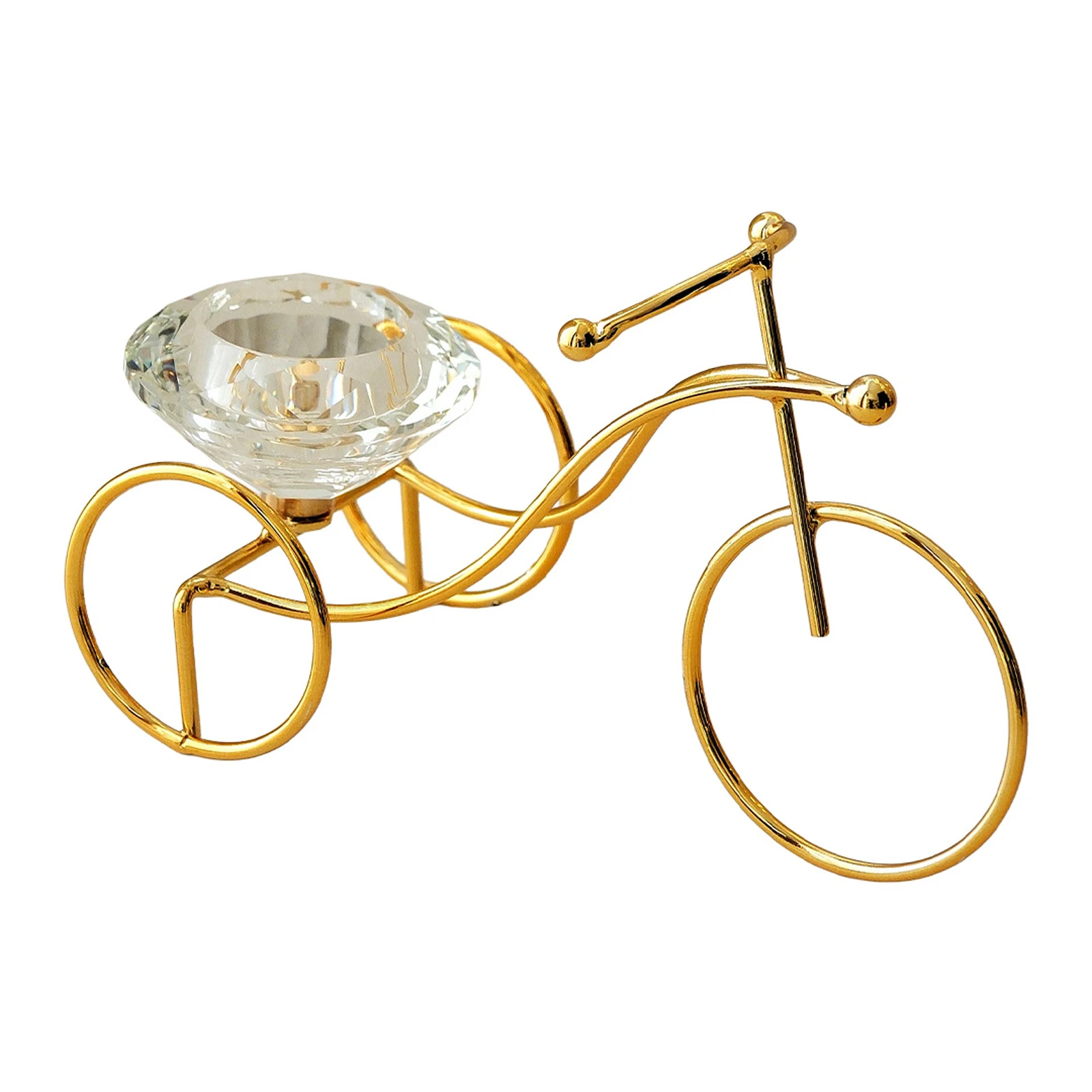 Metal Tricycle Candle Holder Crystal Candle Stand for Table Centerpieces Farmhouse Home Wedding Party