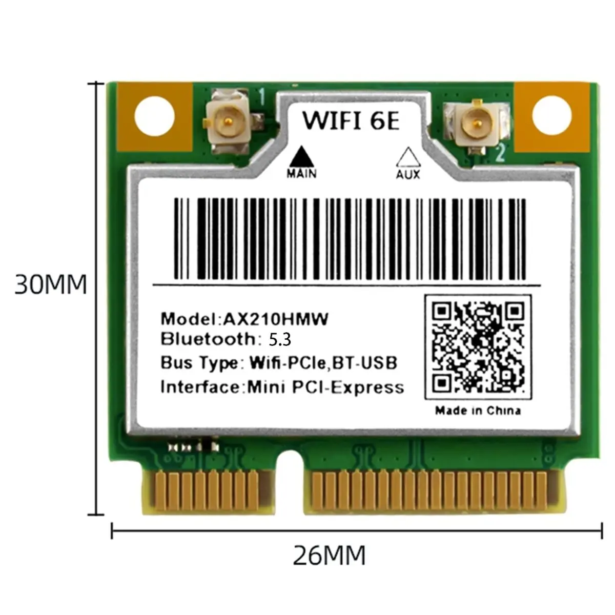 New Electronics WiFi 6E Mini PCI-E AX210HMW Wireless Network Card Bluetooth 5.3 Adapter for Desktop Laptop, Tri-Band 2.4/5/6GHz