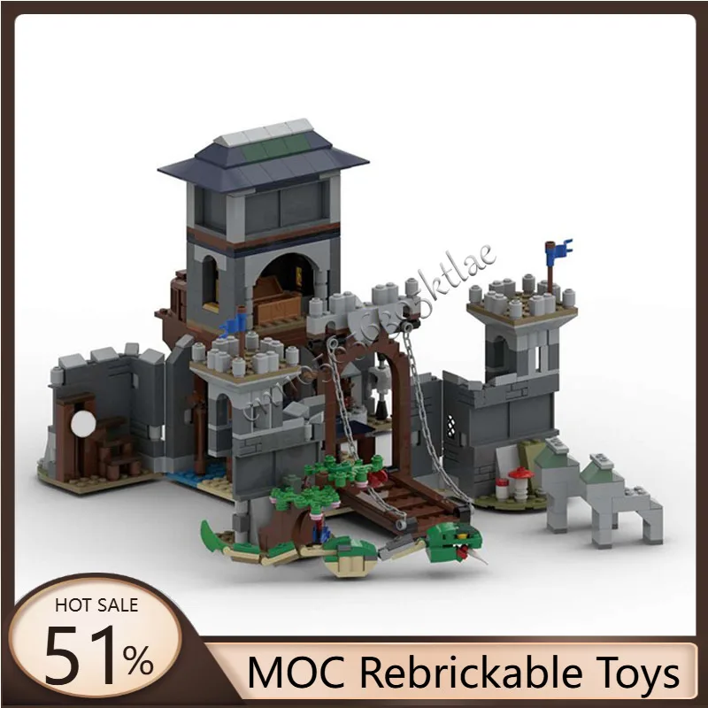 

728 Parts MOC Medieval Castle Modular Model Building Blocks DIY Sets Education Assembly Bricks Toys For Children Birthday Gifts