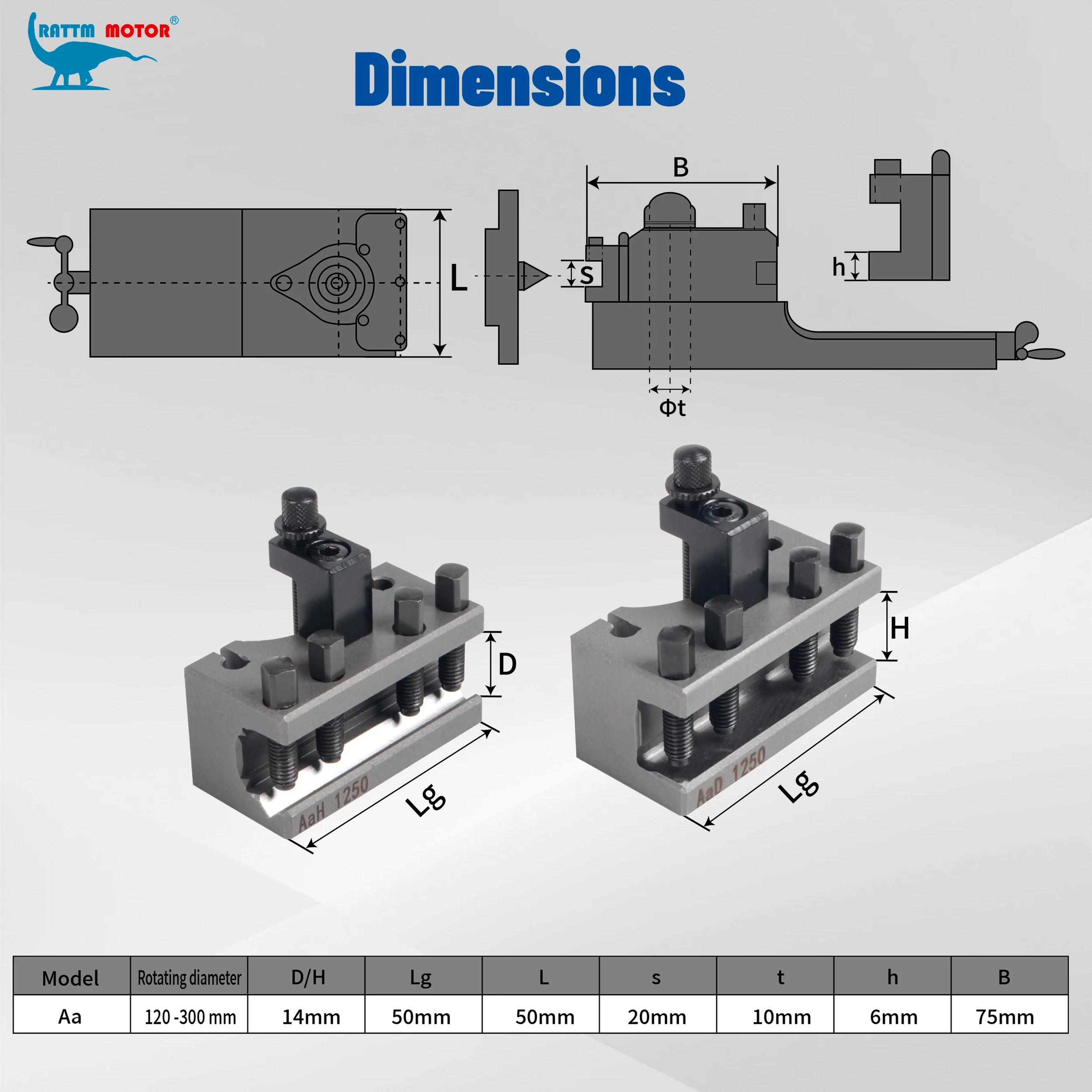 European Quick Change Lathe Tool Holder Rest Width 50mm Accessories Part