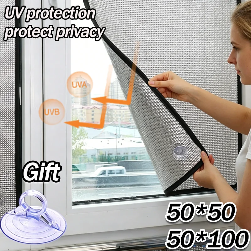 Anti UV Window Sun Shade Film Home Sunshade Protector Aluminum Foil Insulation Film Window Privacy Film Sunshade Pad