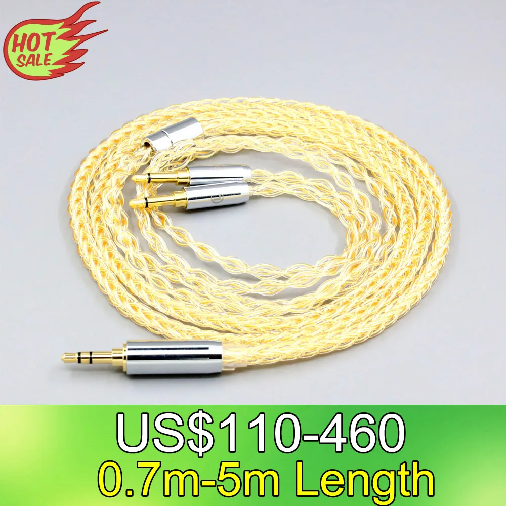 LN008428 8 Core 99% 7n Pure Silver 24k Gold Plated Earphone Cable For Hifiman Sundara Ananda HE1000se V2 HE6se he400se He-35x