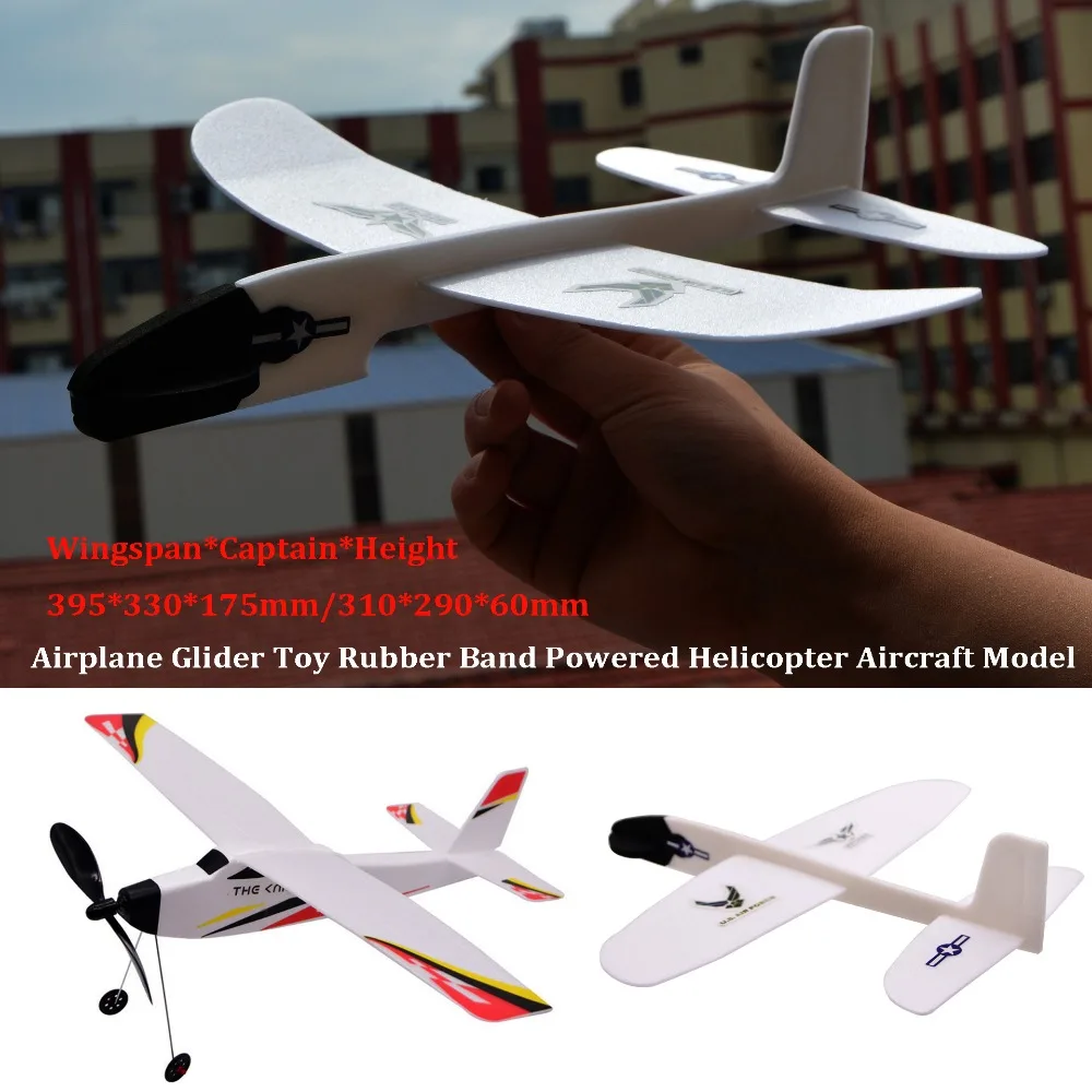 

Ligthweight Airplane Glider Toy Model Popular 2 Styles Rubber Band Powered Helicopter DIY Assemble Airplanes Toy
