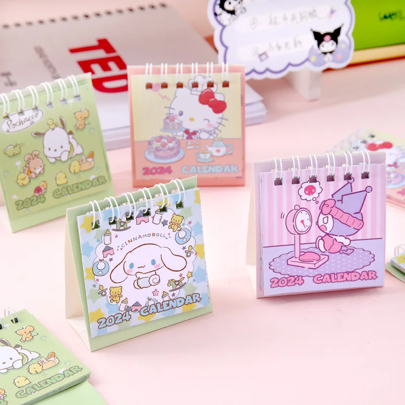 

CHEN LIN 2024 Mini Small Desk Calendar Cute Cartoon Girl New Year Calendar Daily Table Planner Yearly Agenda Organizer