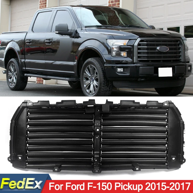 

Air Shutter For Ford F150 2015-2017 Front Upper Radiator Grill Assembly Front Hood Racing Grille Mesh Cover Bumper Grilles Black