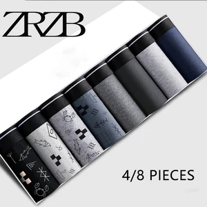 4/8 قطع ملخصات ملاكم رجالي سراويل داخلية رجالية Calzoncillos Calecon قطن ناعم حقيبة 3D مثير ملابس داخلية حجم كبير أفضل 8 سراويل مبيعا قطعة واحدة - رقم 5