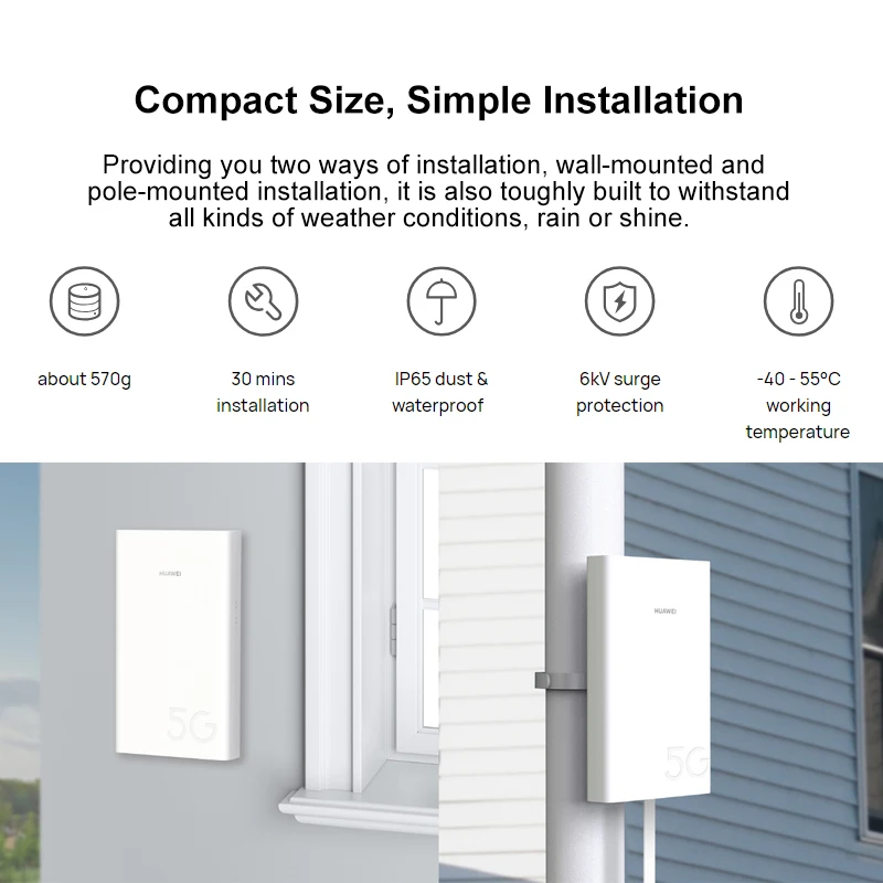 Imagem -02 - Roteador Cpe Repetidor Wifi Modos de Rede Amplificador de Sinal com Slot para Cartão Sim Desbloqueado H312371 Nsa Huawei5 g