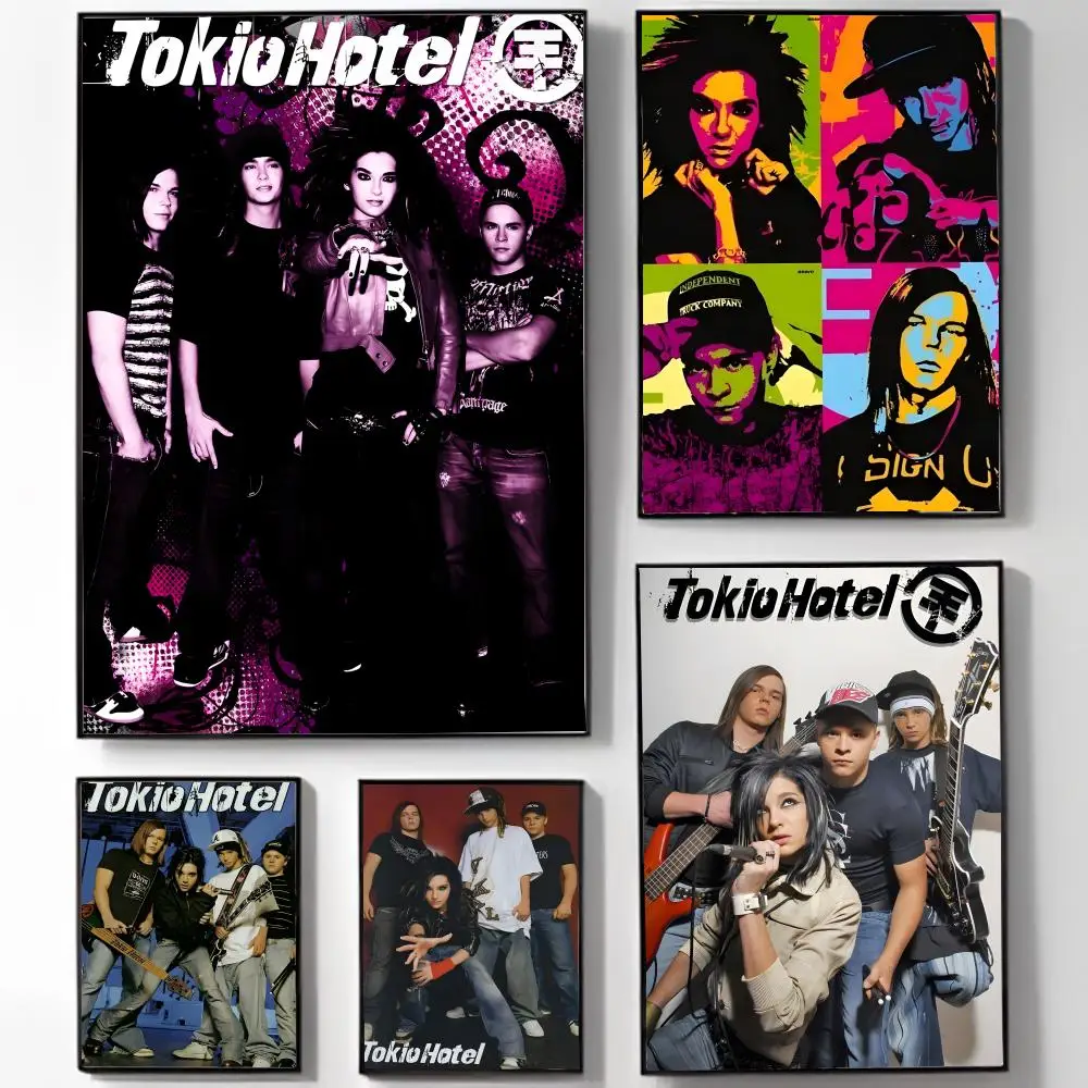 rock band Tokio Hotel Poster Self-adhesive Art Waterproof Sticker Coffee House Dorm Room Wall Decor