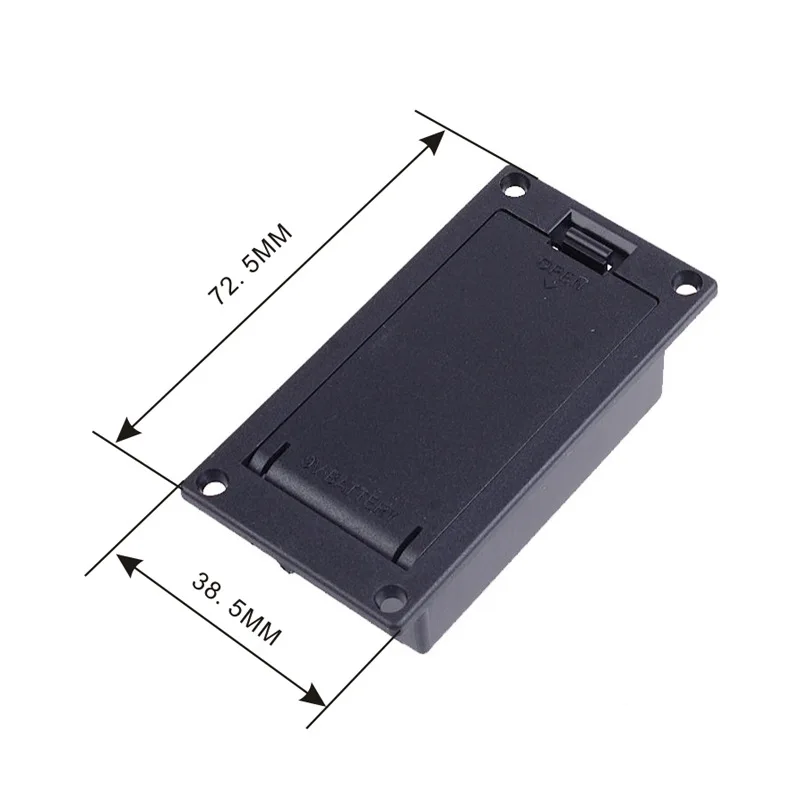 New 1pc 9v Battery Case Battery Compartment Empty Case Black Stand Case Compartment Cover Guitar Bass Pickup